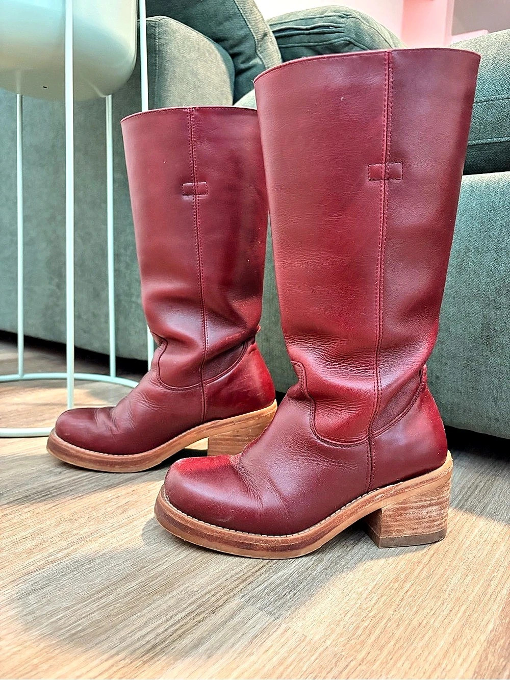 Dingo Vagabond Leather Heeled Boots US 8 M Dark Red